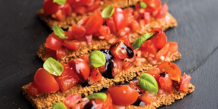 Raw Vegan Tomato and Basil Bruschetta