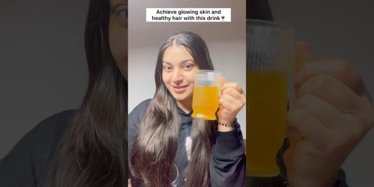 😱glowing skin and healthy hair drink🍷|Saijal Dubey❤️#ytshorts #haircare #skincare #detox #diy