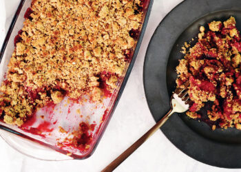 Vegan Spiced Plum Quinoa Crumble