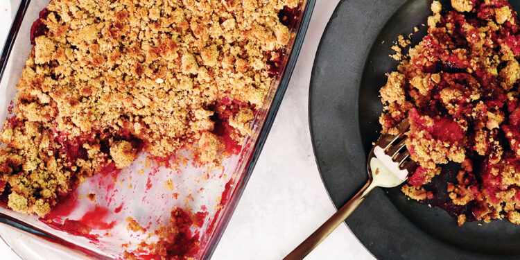 Vegan Spiced Plum Quinoa Crumble