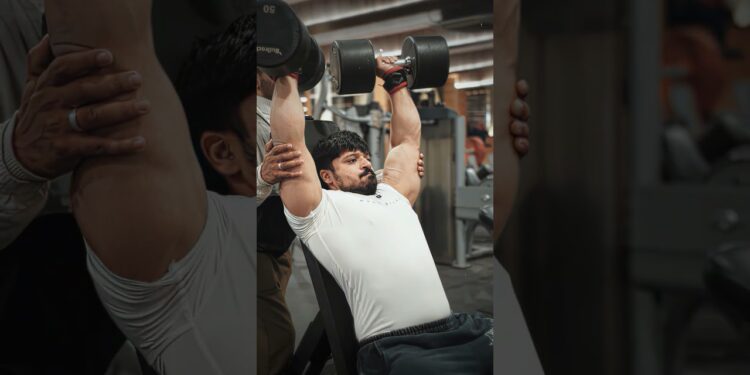 50+50 KG DUMBBELL SHOULDER PRESS MAXIMUM REPS 🔥