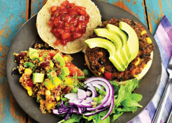 Vegan Black Bean Burgers with Mexican Quinoa Salad